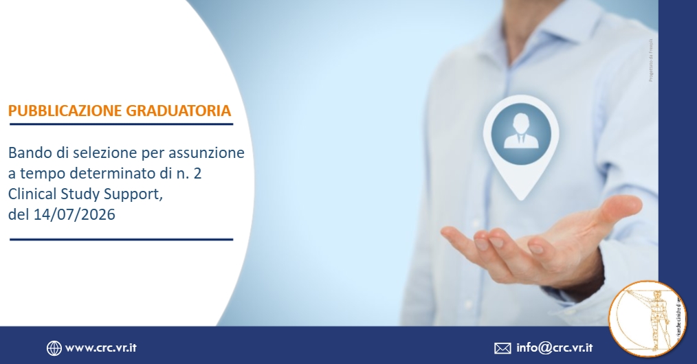 Pubblicata la graduatoria del Bando di selezione per assunzione di n.2 Clinical Study Support a tempo determinato